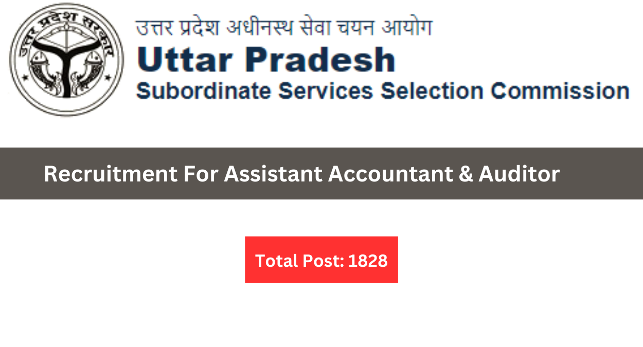 UPSSSC Recruitment For Assistant Accountant & Auditor Total Post 1828