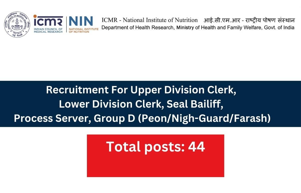 ICMR NIN Recruitment 2024 Apply Online